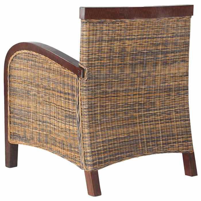 Confortable Fauteuil simple pour salon bureau chaise relax Rotin tissé à la main __27563