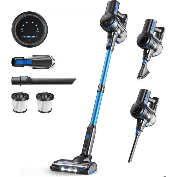 Bladez - Aspirateur balai sans fil S7P Bleu 26 KPa 45 min autonomie brosse LED affichage LED - Bleu