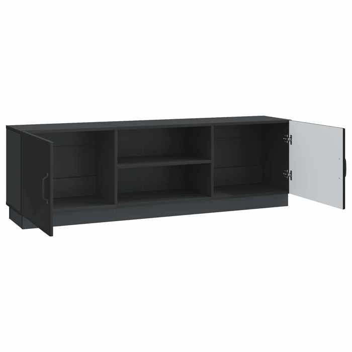 Meuble TV - vidaXL - bois dingénierie - noir - LED - 2 portes - 1 étagère - 150 x 31 x 47 cm 658sry62m