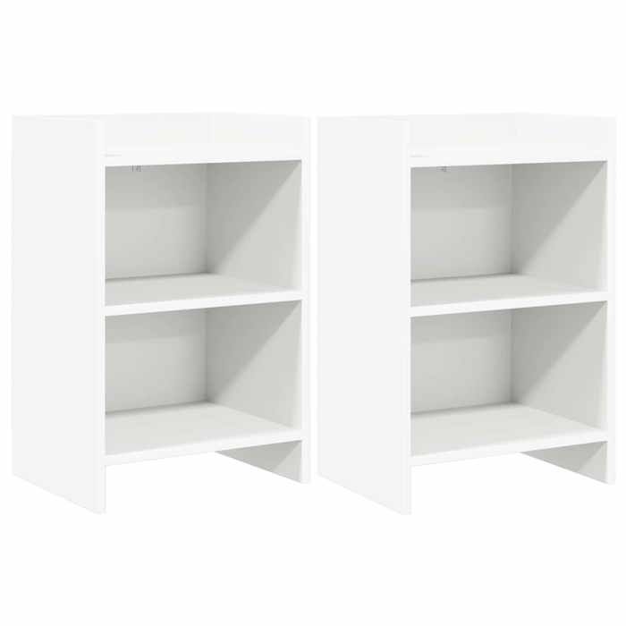 vidaXL Tables de chevet 2 pc Blanc 40 x 30 x 60 cm Bois dingénierie 8010996