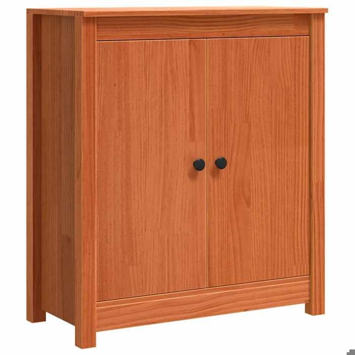 Buffet(1 pc) Commode Vaisselier Meuble Rangement Brun cire 70x35x80 cm Pin massif B8962