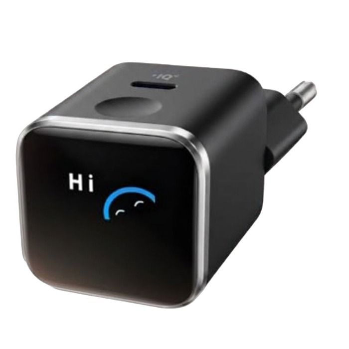 Chargeur pour téléphone mobile Anker avec écran intéractif Nano 45 W USB Type C Noir