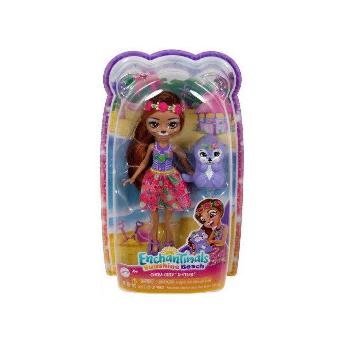 Enchantimals - Poupee Oneda Loutre 15 cm tenue plage et Figurine Animal Kelpie - Sunshine Beach - Set Jouet Enfant et Carte Enchantimals - Poupee Oneda Loutre 15 cm tenue plage et Figurine Animal Kelpie - Sunshine Beach - Set Jouet Enfant et Carte