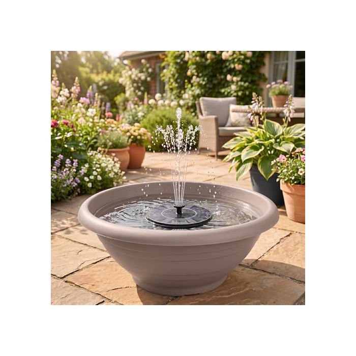 Fontaine de jardin - MATCHES21 HOME ET HOBBY - Kit complet XXL - Solaire - Bol 60 cm - Marron