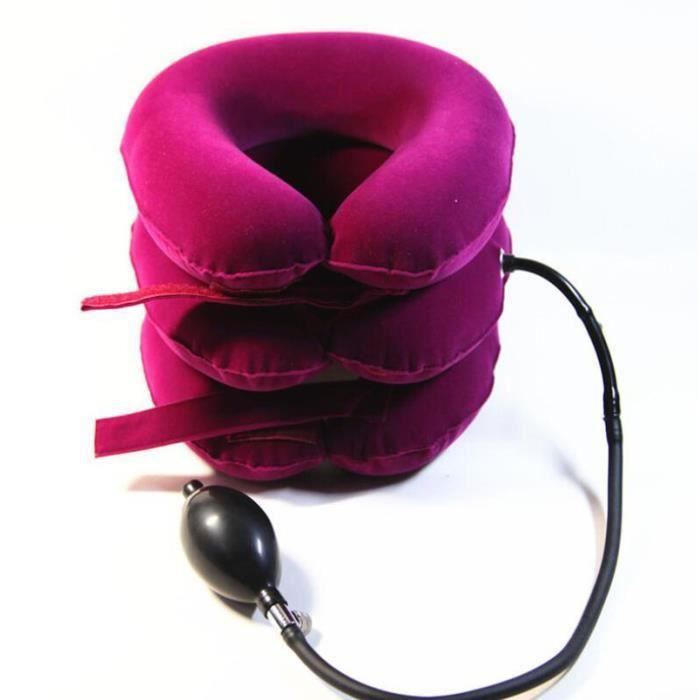 Appareil De Traction Cervicale Gonflable – Soulagement Douleur Cou, Nuque – 3D, Portable Avec Pompe à Air – Noir - 10
