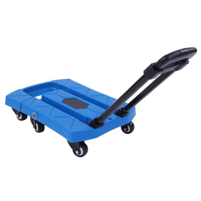 Chariot De Transport Bleu Pour Bac Euro 60x40 Cm - Roues En Caoutchouc - Dimensions 62x42x17 Cm - Polypropylène - Idéal Boîte à Viande, Logistique