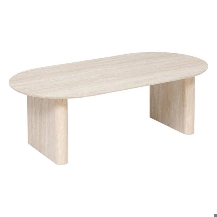 Table Basse ANAYA Beige - Effet Travertin - 120x60x40cm - Atmosphera Créateur dintérieur