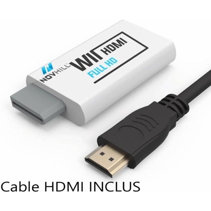 NINTENDO WII Adaptateur HDMI + 1 M Câble HDMI AVEC OU SANS CABLE HDMI NEUF