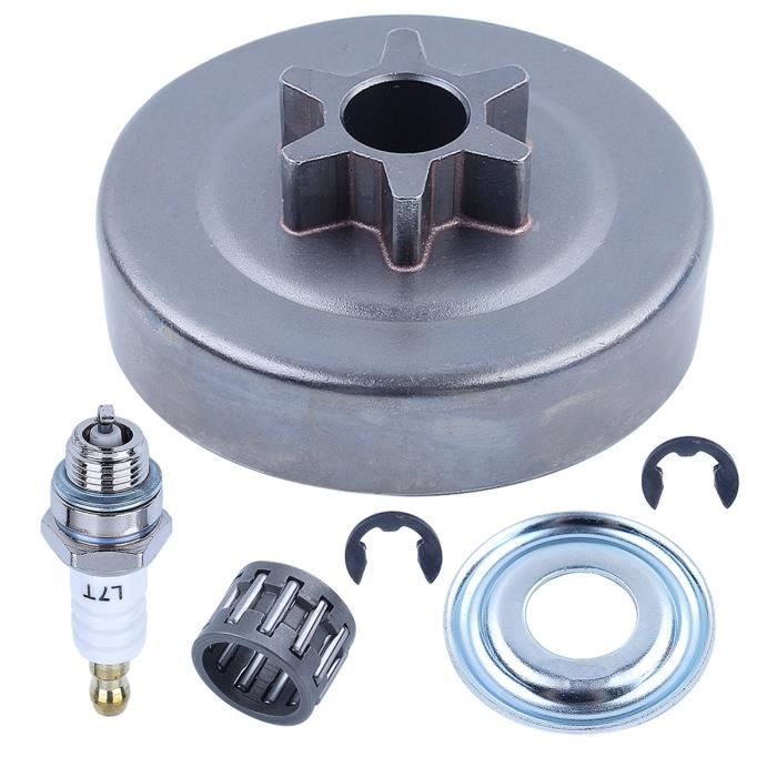 Tambour D'Embrayage 7 Dents Pour Tronçonneuse Husqvarna 235, 236, 240 (Neuf, Kit Avec Pignon Et Roulement)