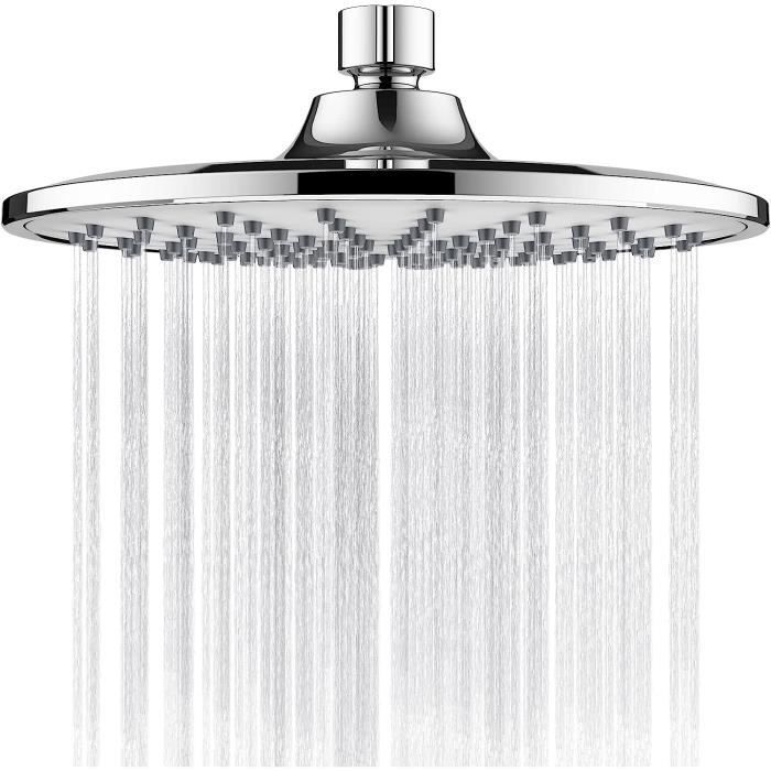 Tête De Douche PARFCO 6 Pouces 15CM Noire Mat - Pommeau Rotatif 360° Économie D'Eau Silicone