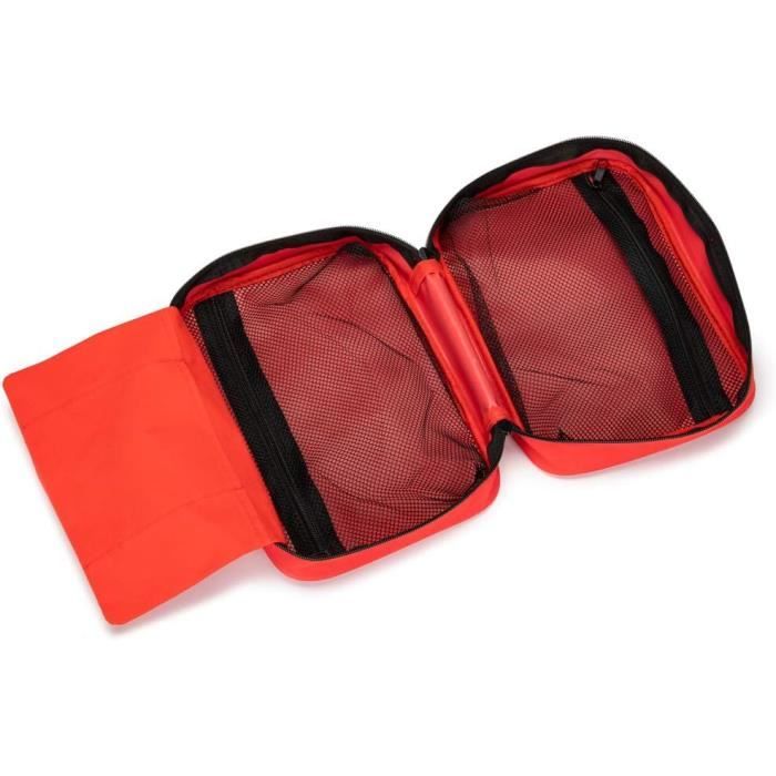 Trousse De Premiers Secours Vide En Nylon Rouge - Sac Compact Pour Maison, Voiture, Randonnée Et Urgences
