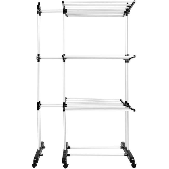 Séchoir à Linge Pliable Octopus Whemyreat – 6 Barres Rotatives, Hauteur Réglable 120-170 Cm, Idéal Balcon & Appartement