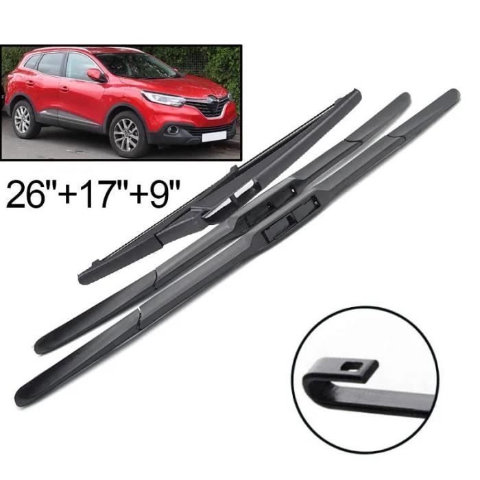 Lot de 3 Balais dessuie-glace avant + arrière Pour Renault Kadjar 2015 2016 2017 2018 2019 2020 2021 2022 2023