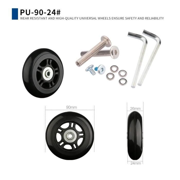 Shovelmty 8 Accessoires De Bagage Pour Valise D'avion Poulies Roulettes Amortisseur Roue Pièces Résistantes à L'usure Réparation 55 X 12 Mm