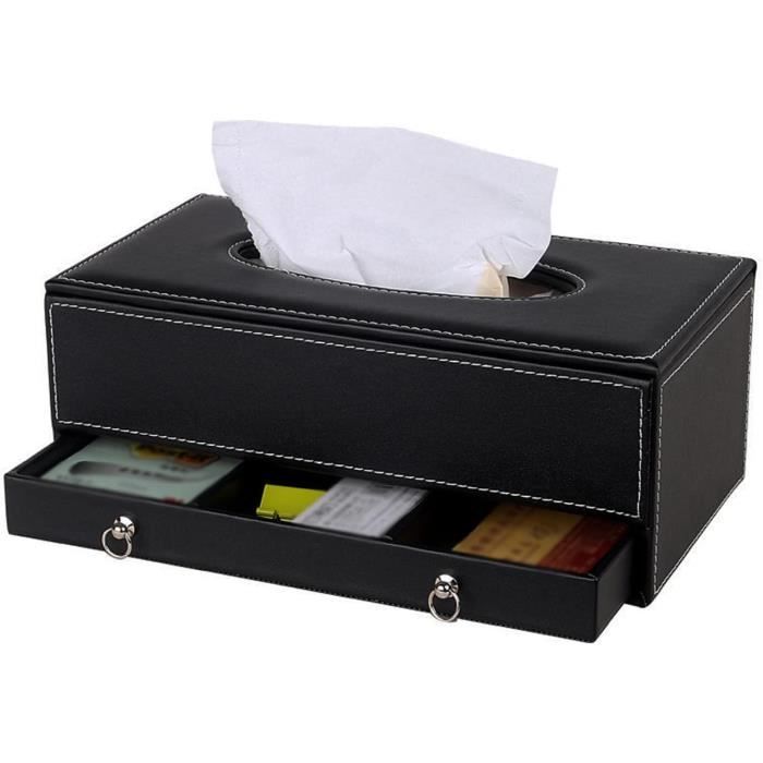Couverture de boîte de mouchoirs en cuir magnétique - Élégant support Kleenex pour la maison et le bureau | FR