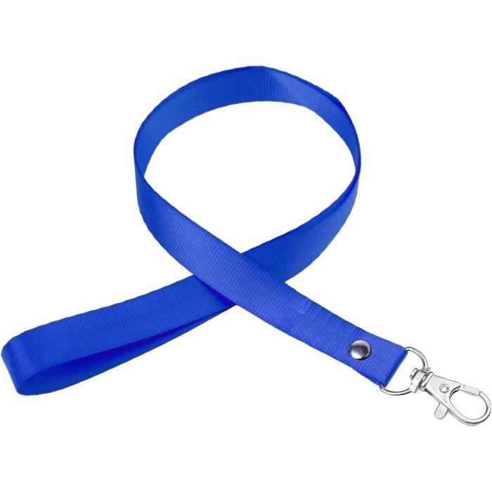 100 Cordons Porte-badge Bleus - 45cm - Tour De Cou Pour événements Ou Travail
