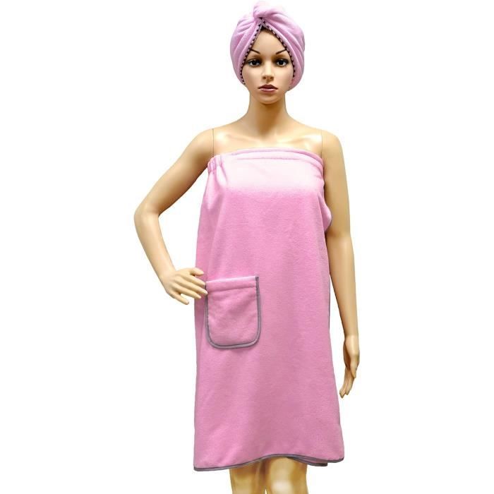 Polyte - Paréo De Bain Pour Femme Et Serviette De Cheveux - Microfibres/sèche Rapidement - Bleu