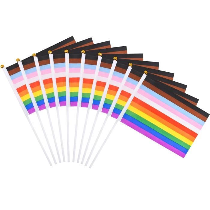 Lanière Drapeau LGBTQ Progress Pride - Dragonne Pour Clés, Badges Ou Téléphone