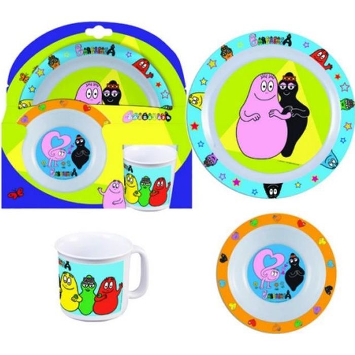 Assiette Verre Repas GUIZMAX Set 3 pi/èces Miraculous Ladybug en m/élamine