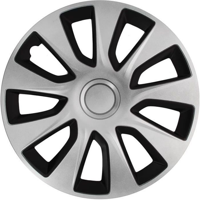 Voiture Autostyle Enjoliveurs Volante 16 Pouces ABS Argent / Noir Lot De 4