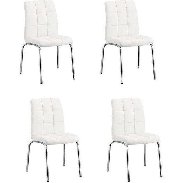 lot de 4 chaises salle à manger blanches - nursia - designetsamaison