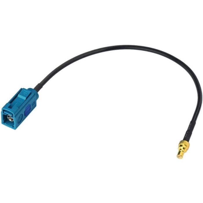 Câble Fakra Z Femelle Angle Droit 90° à Double Mâle RG174 30cm Pour DAB GPS Voiture