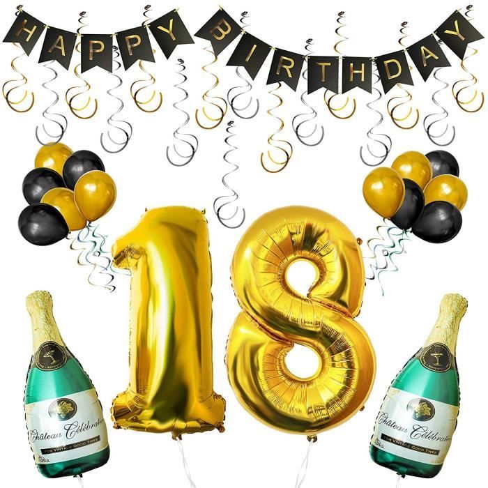 Lot de D corations d  Anniversaire  18 Ans avec Ballons et  