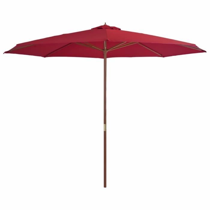 Parasol - V-44531 - 350 cm - Mât en bois - Rond - Multicolore
