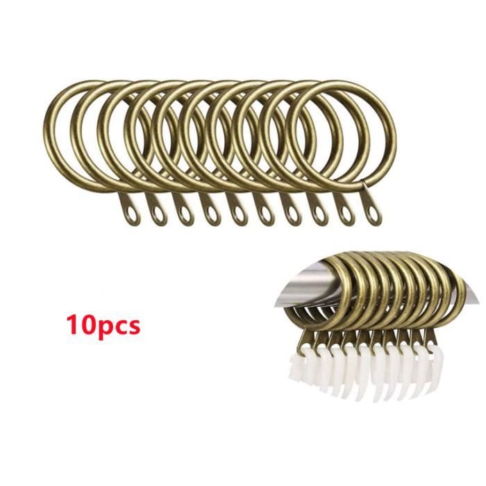 20 Anneaux Rideau Avec Pinces Métal Argent - Fixation Solide Pour Tringle, Idéal Draperies & Rideaux Douche