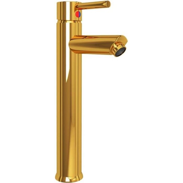 vidaXL Mitigeur de salle de bain Doré 12x30 cm