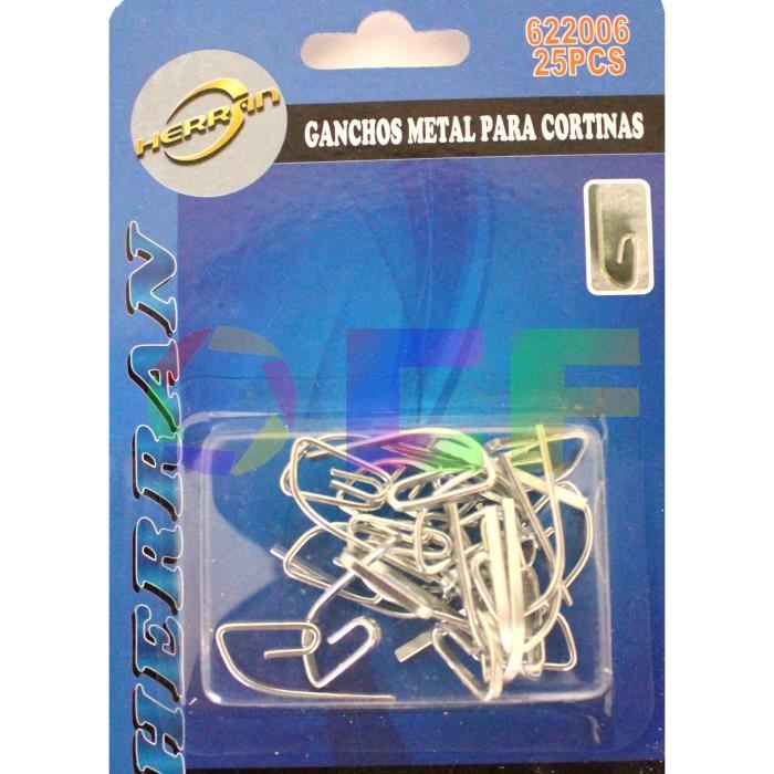 paquet de 25 crochet métal pour rideau qualité neuf