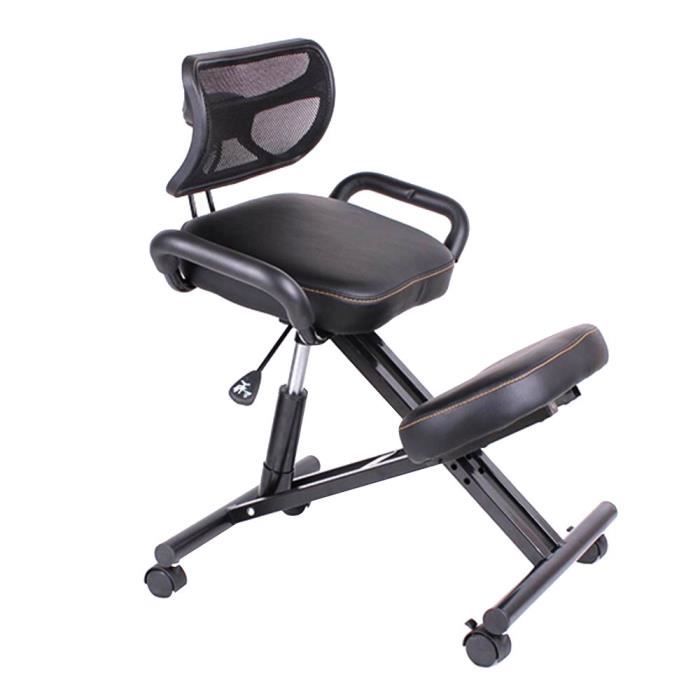 Tabouret Chaise de bureau ergonomique orthop/édique /à genoux avec structure en m/étal PU /Épaisseur Assise rembourr/ée