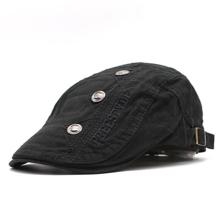 TCAX Béret Gavroche Homme Femme Coton Été Printemps – Casquette Plate Vintage Octogonale Réglable Unisexe