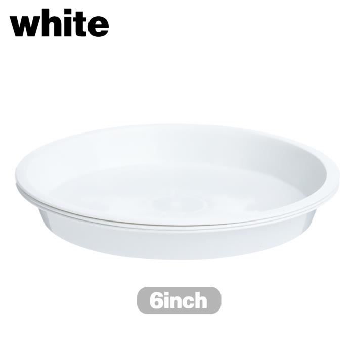 Lot De 6 Soucoupes Carrées Pour Pots De Fleurs 10x10cm - Plastique Blanc, Pour Intérieur Et Extérieur