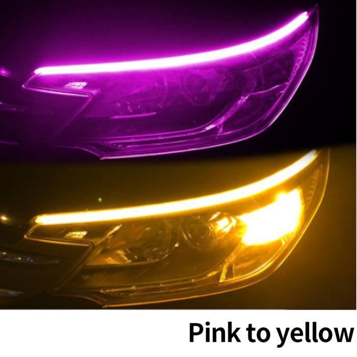 Feux Diurnes LED YONGMING 30cm - Bandes Flexibles Étanches IP65, Double Couleur Blanc/Ambre Pour Voiture