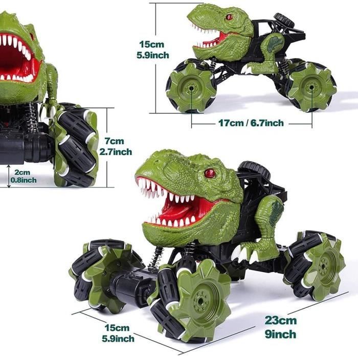 HOTUT Jouet Voiture Dinosaure 5 En 1 - Camion Avec Sons Et Lumières, Transporteur Dinosaures Pour Enfants 2 3 4 Ans