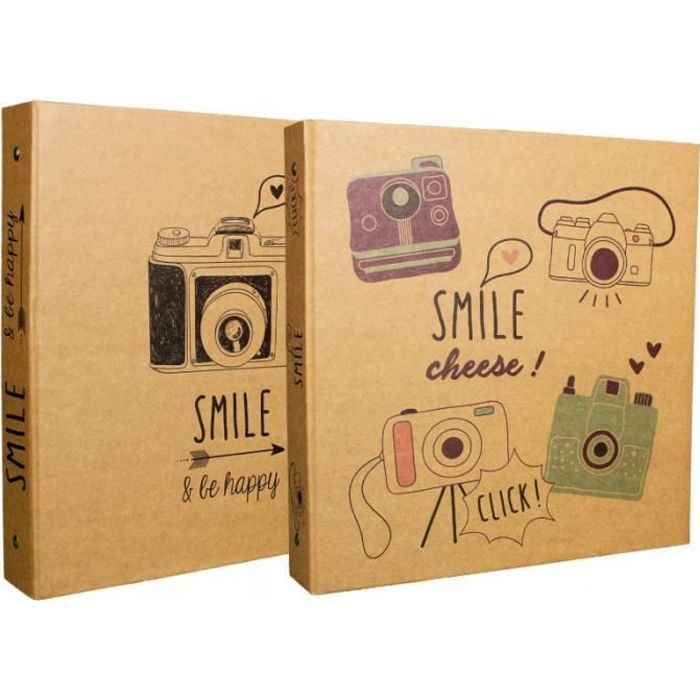 Classeurs Photo Plage - Lot De 2, 400 Photos 10x15 Cm Chacun, Motifs Coquillage Et Parasol, 3 Anneaux, 5 Photos Par Page