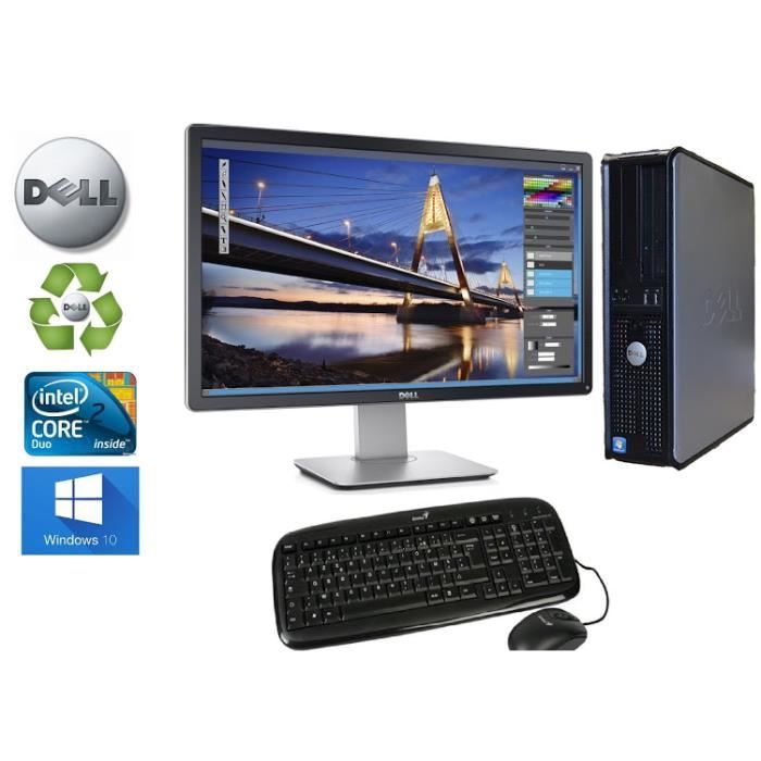 Unité Centrale Dell Optiplex 780 SFF Core2Duo 293Ghz RAM 8GO HDD 750 GO Ecran 24 Windows 10 - Dell