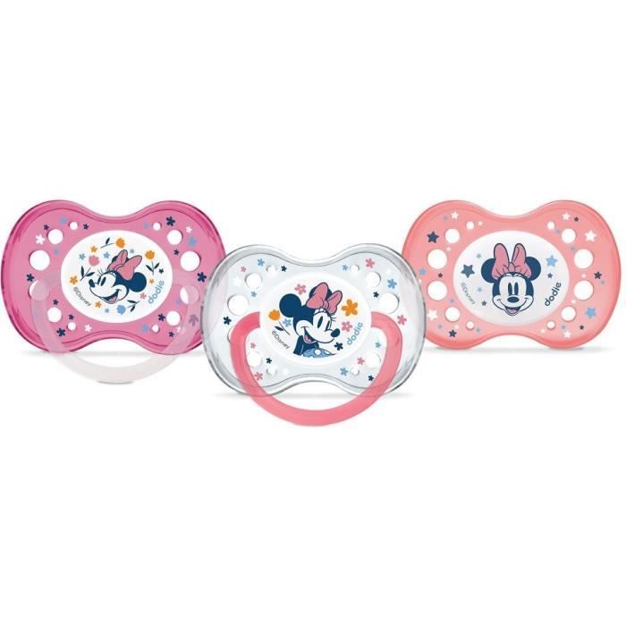 DODIE SUCETTES Lot de 3 Sucettes Anatomiques Minnie - Jour Et Nuit +18 Mois