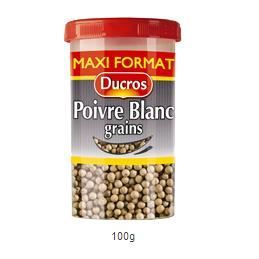 DUCROS - Poivres Herbes Epices -Poivres et sels - Poivres blancs grains -  100 g - Cdiscount Au quotidien