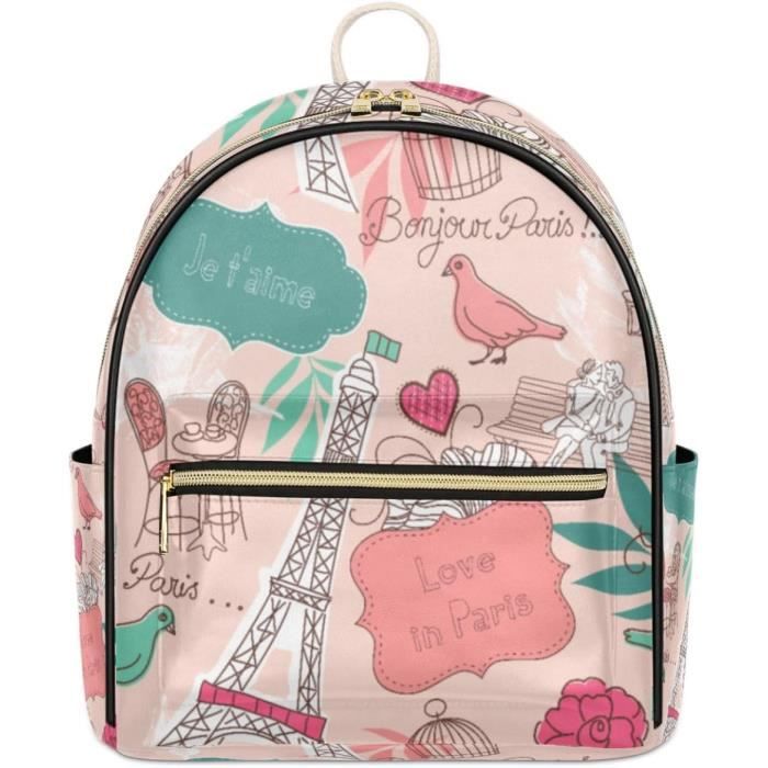 Mini Sac À Dos Paris Tour Eiffel Pour FemmeSac À Dos En Cuir DécontractéSac À Bandoulière Pour