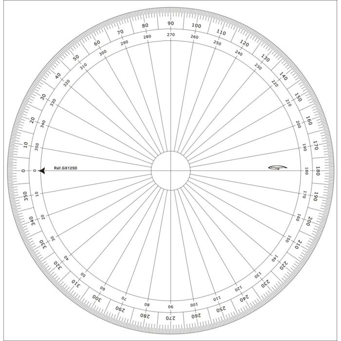 Rapporteur Cercle Entier Degres O 25 Cm Graphoplex Couleur Cdiscount Beaux Arts Et Loisirs Creatifs