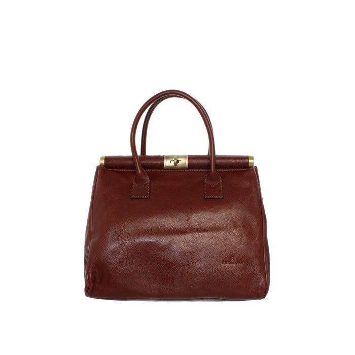 Sac A main Hexagona en cuir Ref 39806 marron 34*27*17 cm
