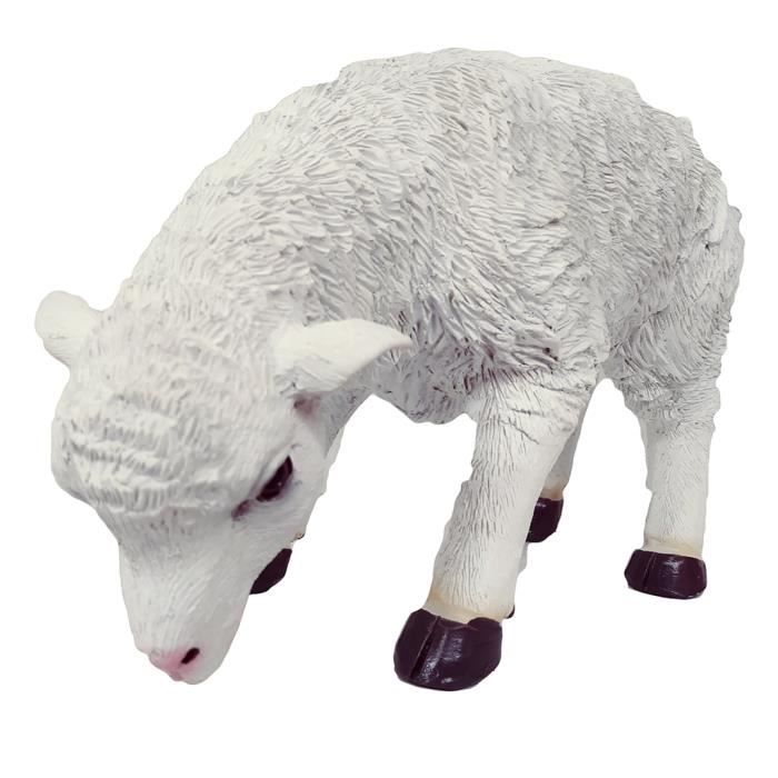 Figurines de Mouton en Fourrure Synthétique Statue d'Animal Décoration