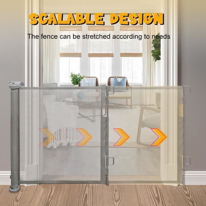 Comparer les prix de Barrière de Sécurité Rétractable Escalier pour Bébés Enfant et Chiens - JEOBEST - 0-150 cm de Large