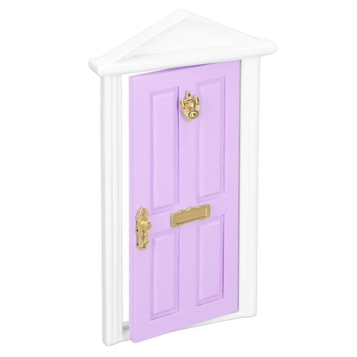 1:12 Porte en Bois Maison de Poupée Accessoires DIY Mini Porte en Bois à Flèche Simulée Naturelle Bricolage Poupées Meubles Accessoires pour Petits Garçons et Filles (Mini Porte Qui s'ouvre