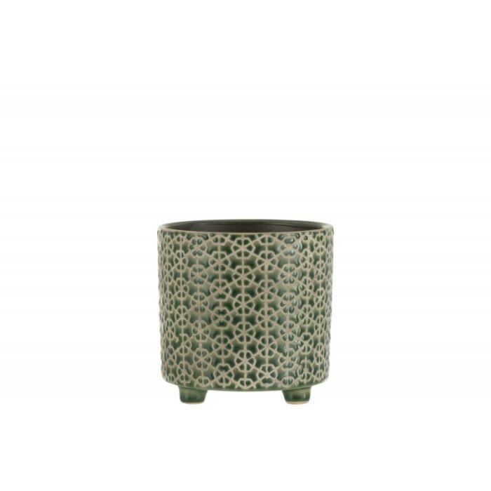 Pot en céramique vert chasseur 5,3 po x 4,7 po x 4,7 po - CE05-361