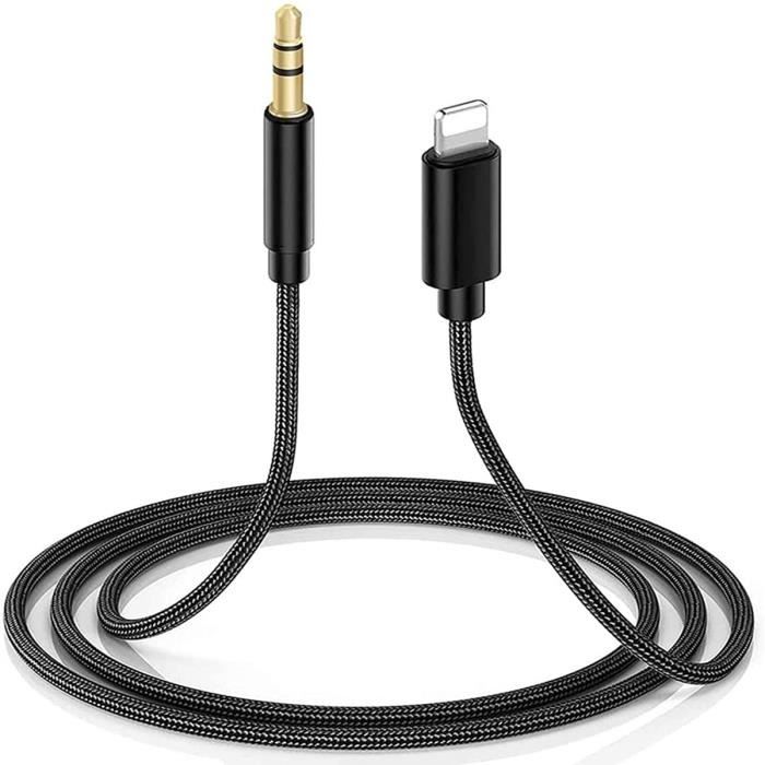 Leytn® Câble Auxiliaire Voiture Adaptateur Jack 3,5mm pour iPhone  13/12/11/XS/XR - Cdiscount Informatique