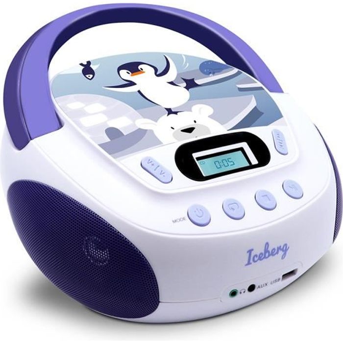 Lecteur CD MP3 enfant Iceberg - METRONIC - avec port USB et entrée audio -  Bleu et Blanc - Cdiscount Jeux - Jouets