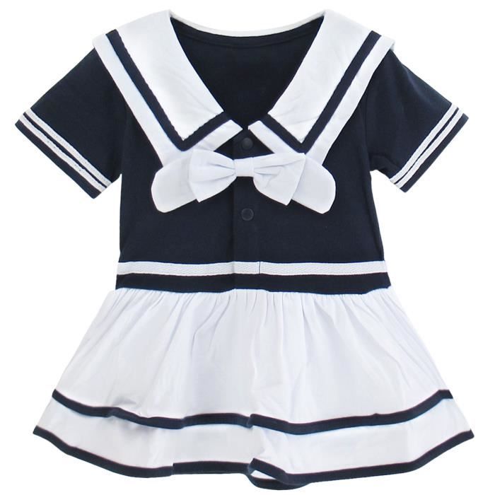 Body Bebe Fille Nouveau Ne Marin Robe Costume Combinaison Enfant Ensemble Manches Court Noir Cdiscount Pret A Porter